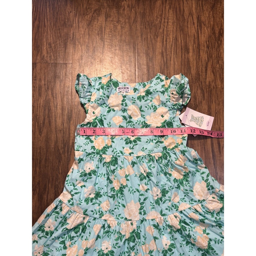 Blueberi Boulevard Girls Blue Floral Tiered Cotton Dress 6X NWT Spring easter - Picture 2 of 6